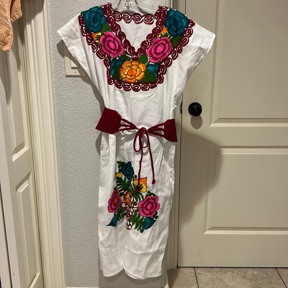 Women Mexican Embroidered Dress